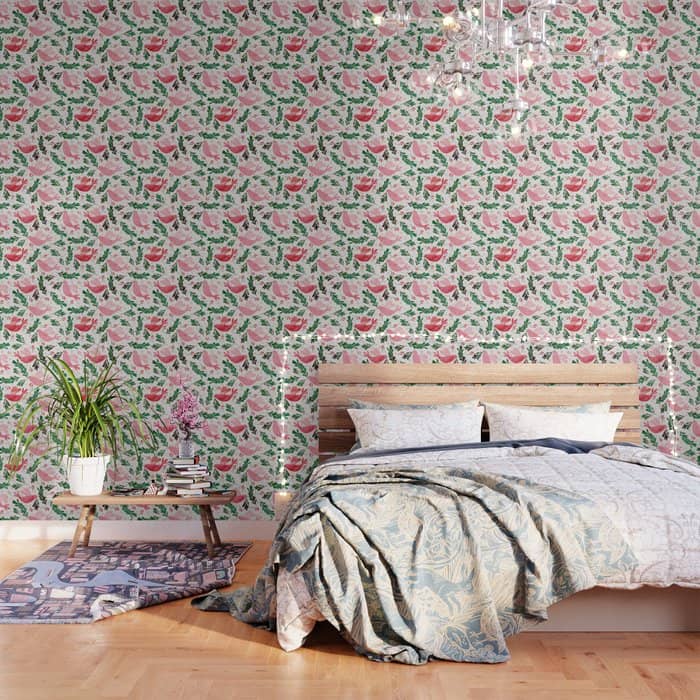Festive Birds - Christmas Pattern No2 Wallpaper