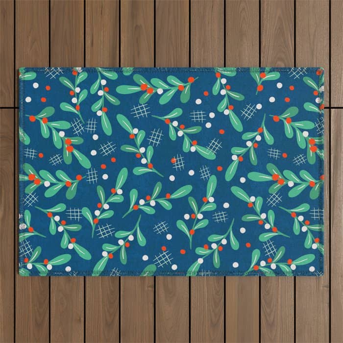 Misseltoe -  Christmas Pattern No1 Outdoor Rug