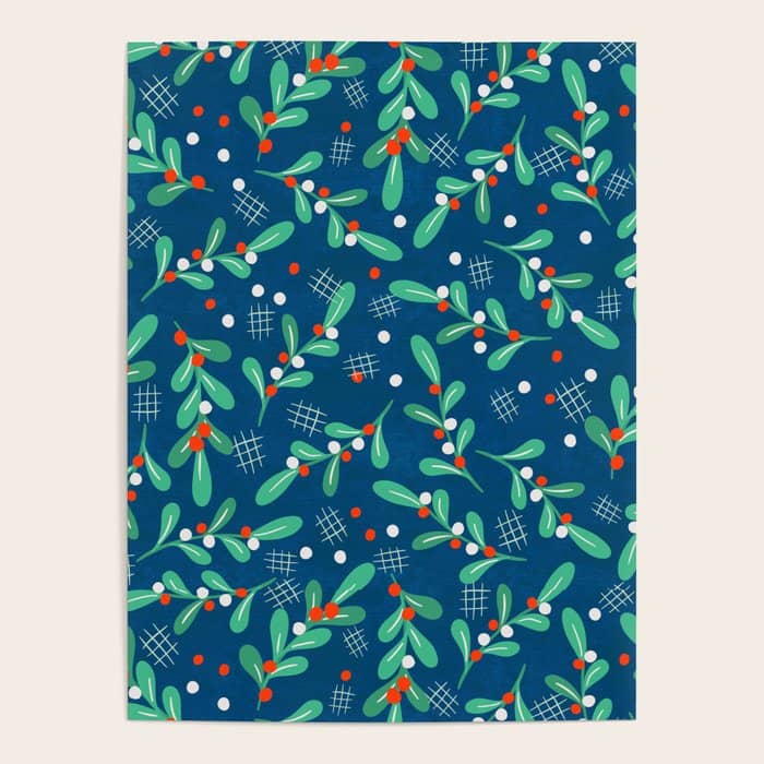 Misseltoe -  Christmas Pattern No1 Poster