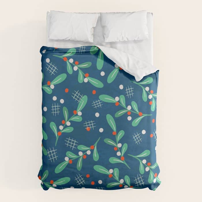 Misseltoe -  Christmas Pattern No1 Duvet Cover