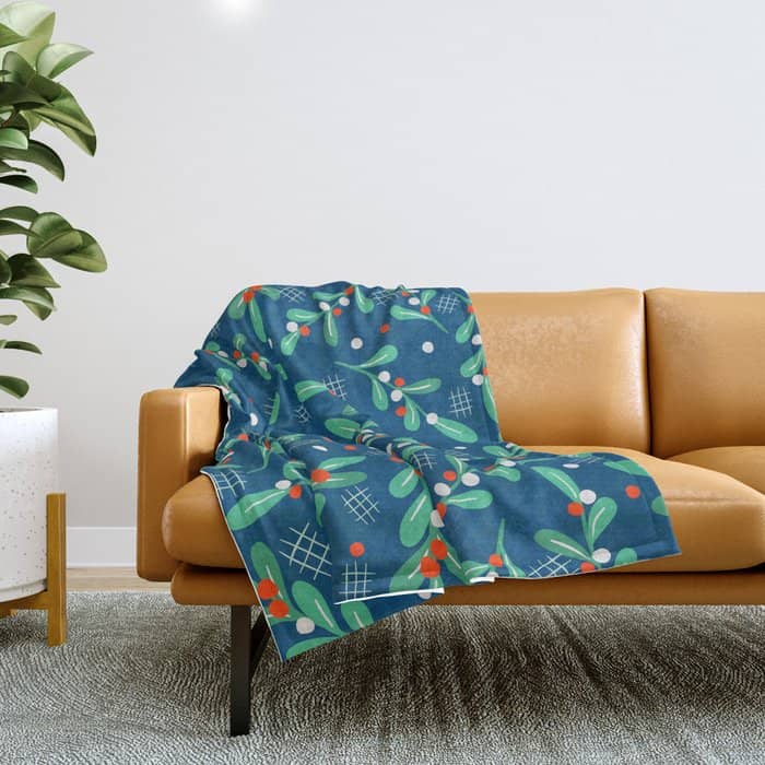 Misseltoe -  Christmas Pattern No1 Throw Blanket