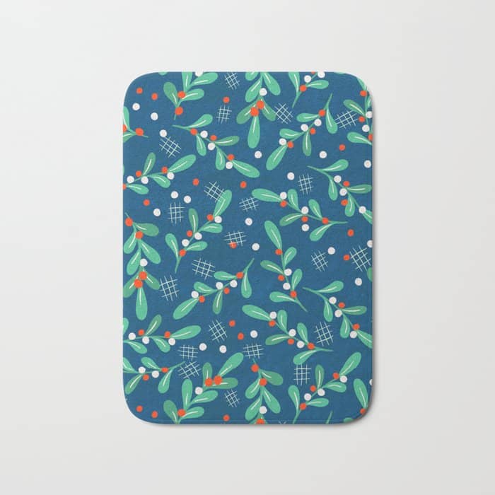 Misseltoe -  Christmas Pattern No1 Bath Mat