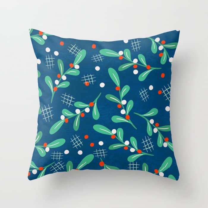 Misseltoe -  Christmas Pattern No1 Throw Pillow