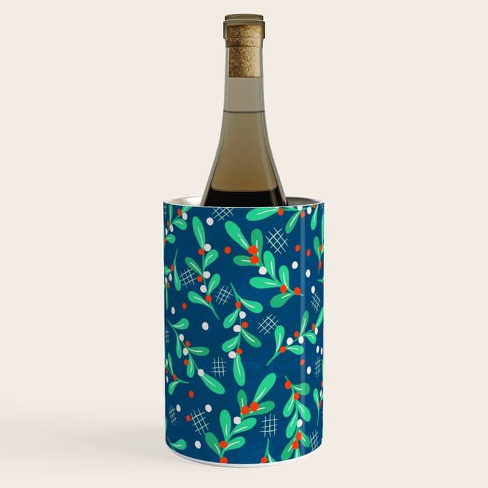 Misseltoe -  Christmas Pattern No1 Wine Chiller
