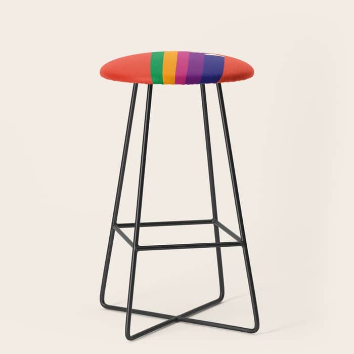 Be Happy - Rainbow Retro Typography Stool