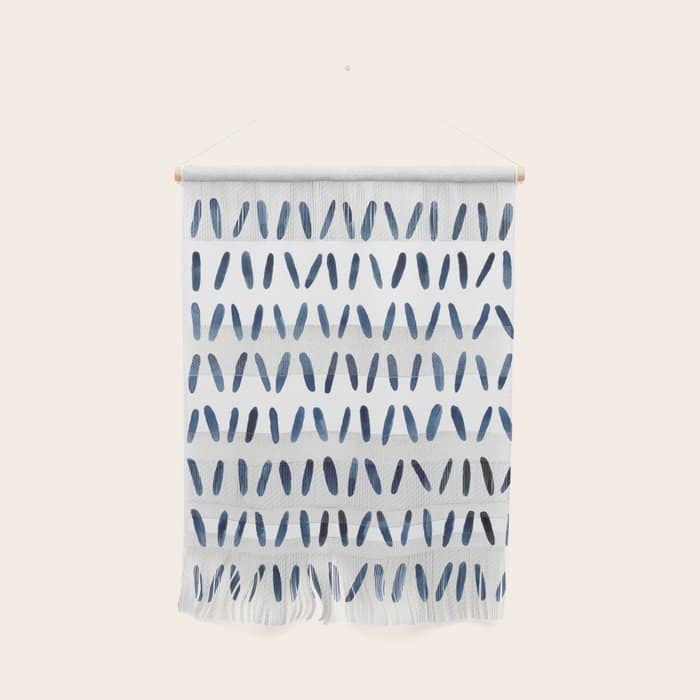 Strokes Pattern | Indigo Watercolor Painting Wall Hanging