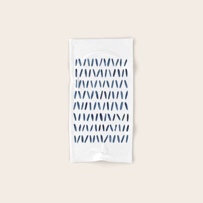 Strokes Pattern | Indigo Watercolor Painting Bath Towel