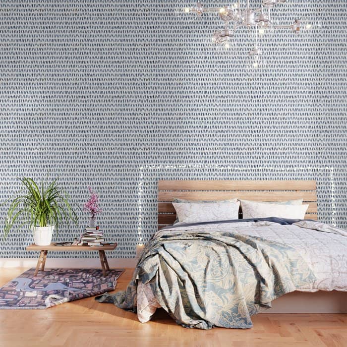 Strokes Pattern | Indigo Watercolor Painting Wallpaper