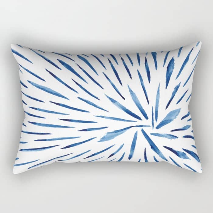 Indigo Sparks | Watercolor Pattern Rectangular Pillow