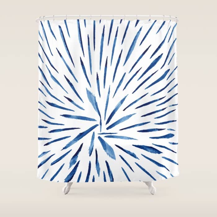 Indigo Sparks | Watercolor Pattern Shower Curtain