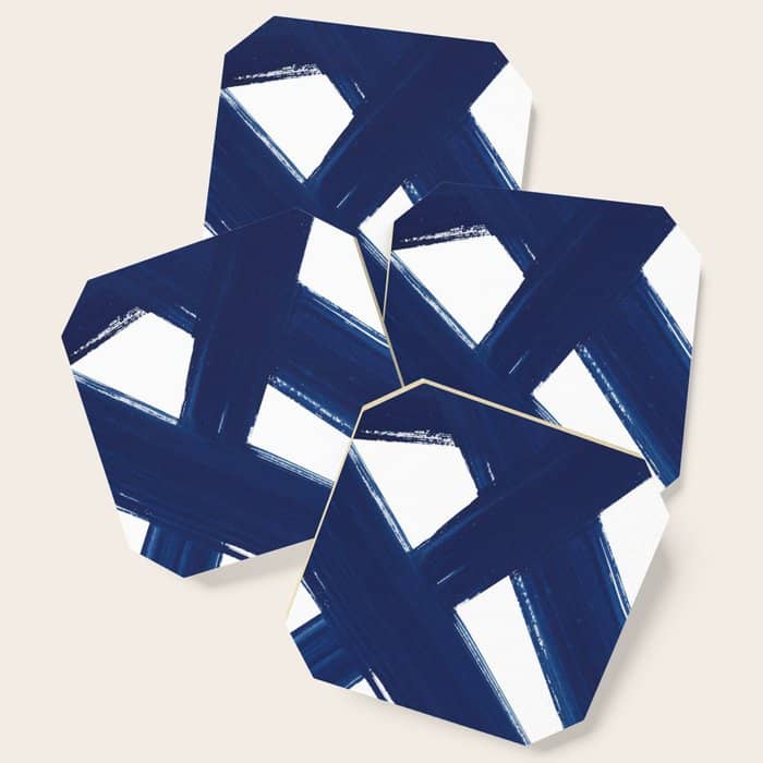 Indigo Abstract Brush Strokes | No. 3 Coaster