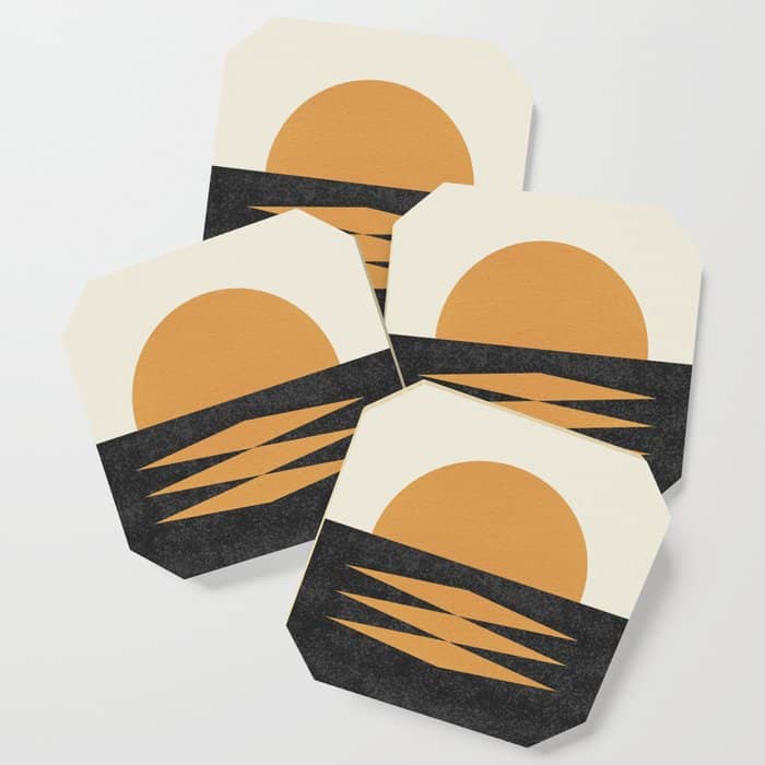 Sunset Geometric Midcentury Style Coaster