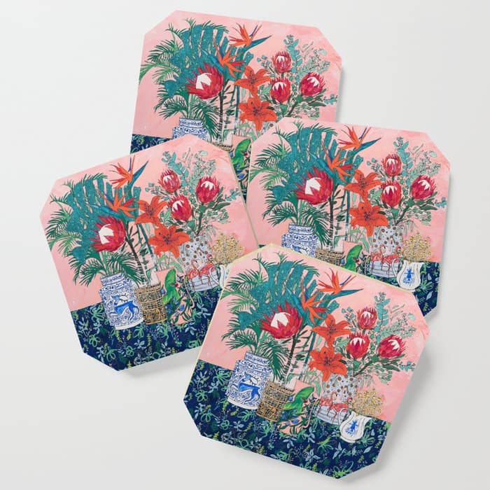 The Domesticated Jungle - Floral Still Life Coaster
