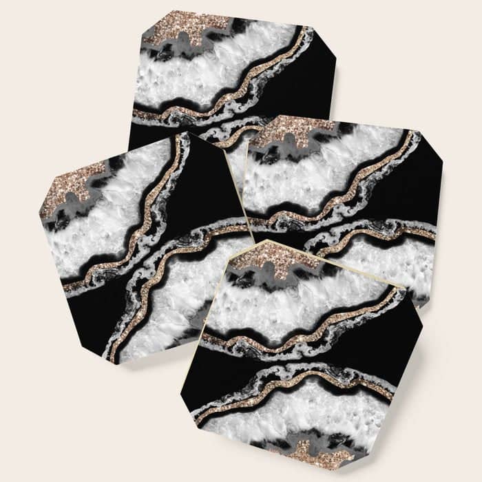 Yin Yang Agate Glitter Glam #8 #Gem #Decor #Art #Homestorie Coaster
