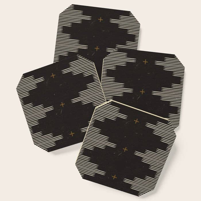 Southwestern Minimalist Black & White Coaster