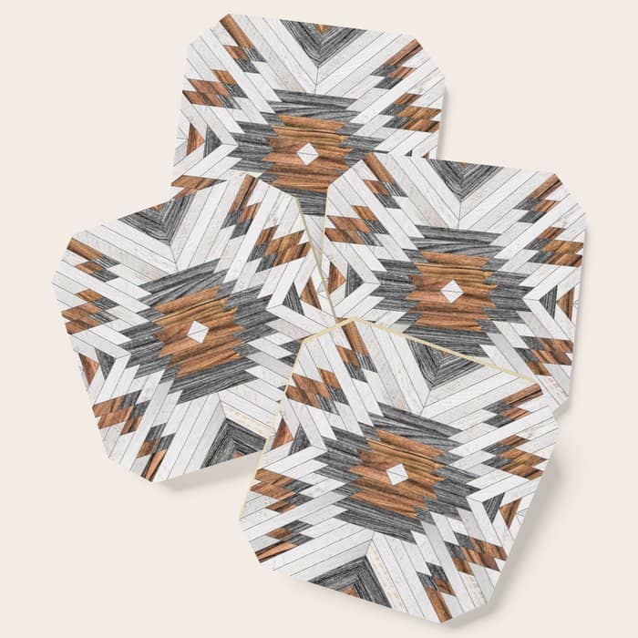 Urban Tribal Pattern No.8 - Aztec - Wood Coaster