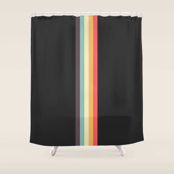 Minimal Classic Rainbow Retro Stripes - Tipua Shower Curtain