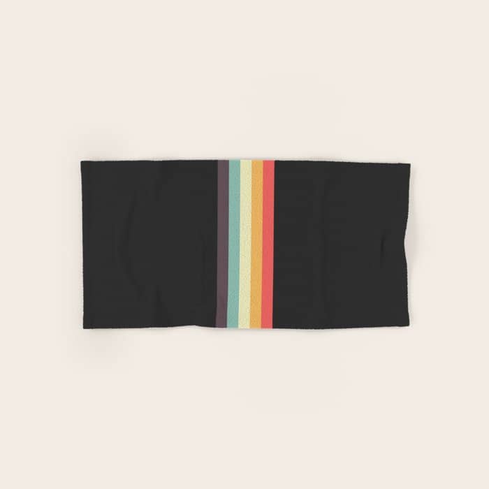 Minimal Classic Rainbow Retro Stripes - Tipua Bath Towel