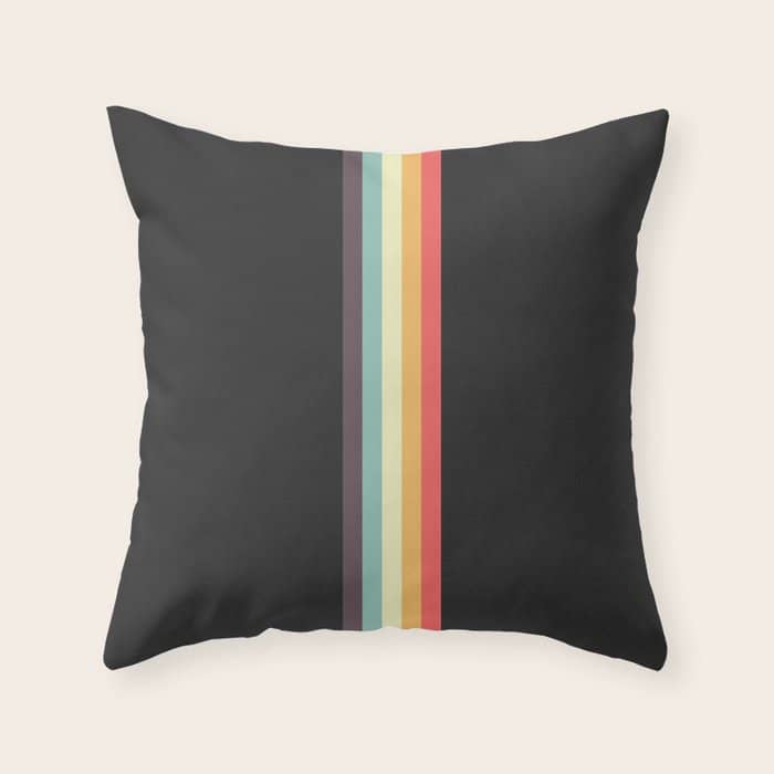 Minimal Classic Rainbow Retro Stripes - Tipua Throw Pillow