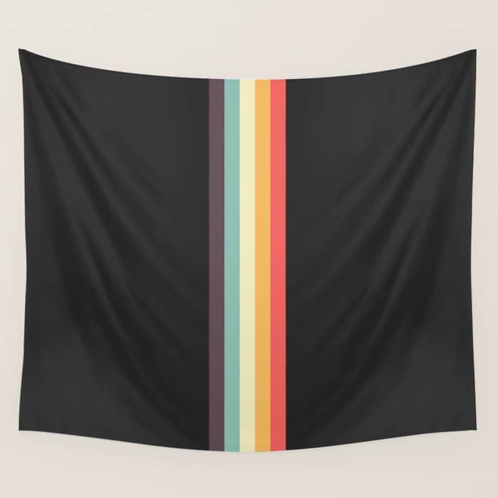 Minimal Classic Rainbow Retro Stripes - Tipua Wall Tapestry