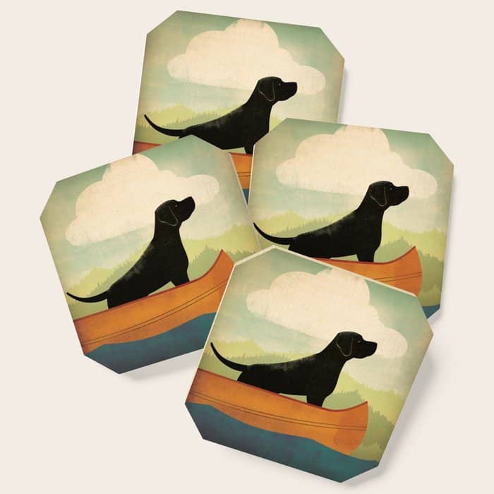 Black Lab Labrador Retriever Dog Canoe Ride Coaster