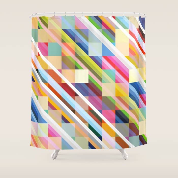 Rabisu - Colorful Decorative Abstract Art Pattern Shower Curtain