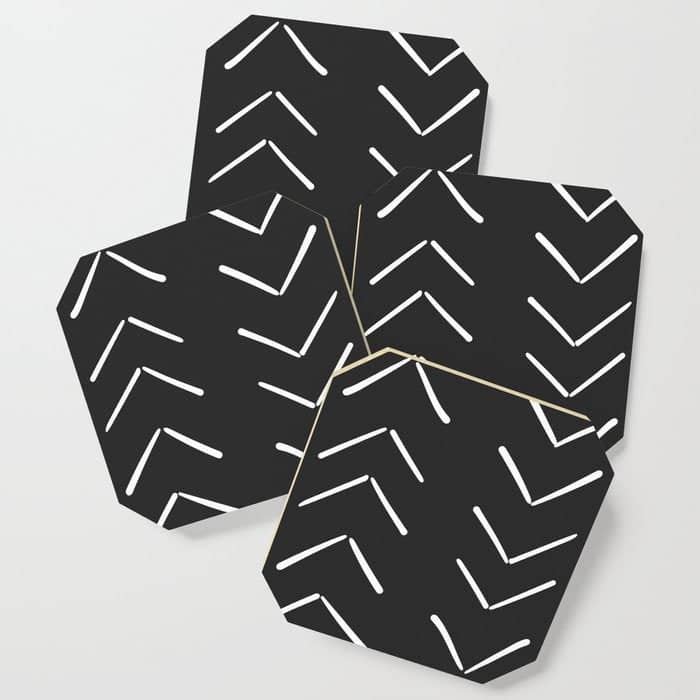 Boho Big Arrows In Black And White Coaster