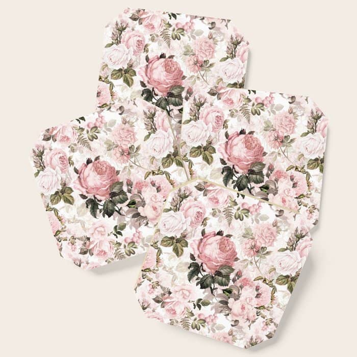Vintage & Shabby Chic - Sepia Pink Roses  Coaster