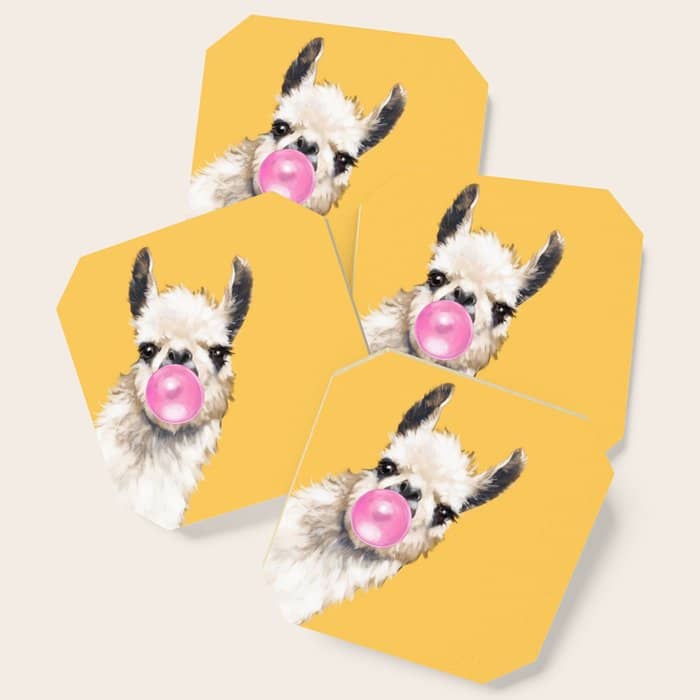 Bubble Gum Sneaky Llama In Yellow Coaster