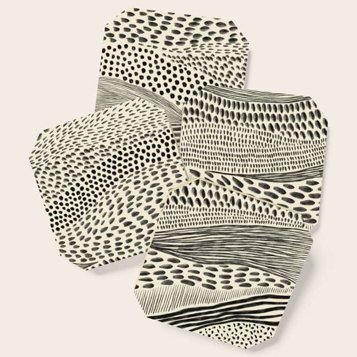 Hand Drawn Patterned Abstract Ii Coaster