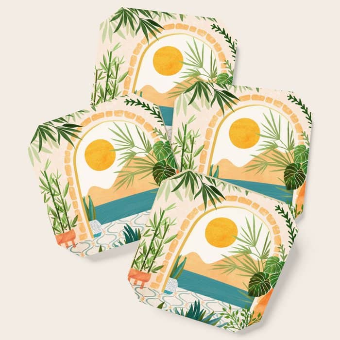 Villa View Tropical Landscape / Villa Series Coaster