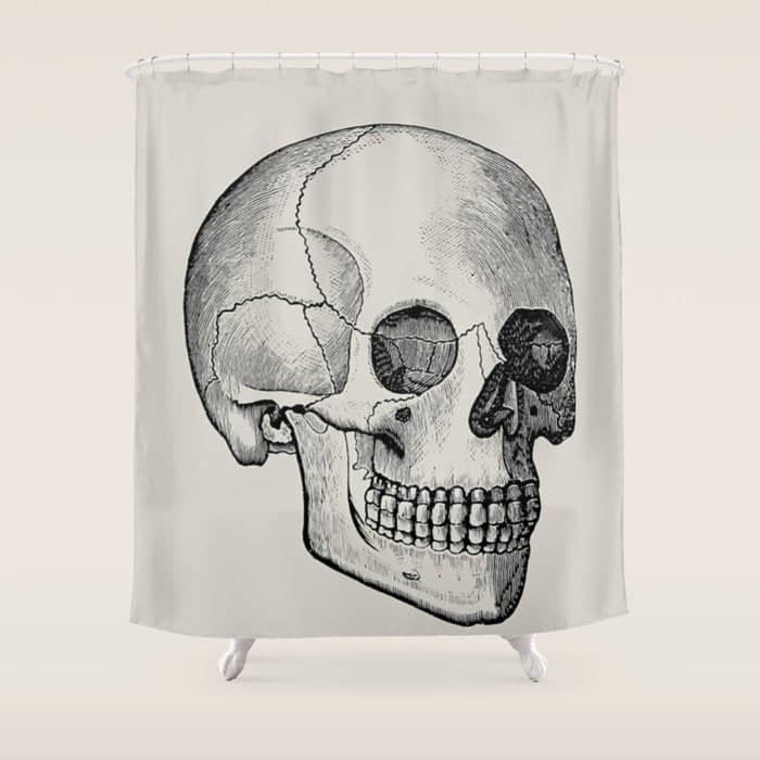 Illustrated And Priced Catalogue Of Superior Surgical Instruments Skull Sapine Ink Illustration Shower Curtain