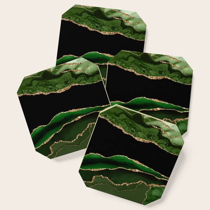 Emerald Marble Glamour Landscapes Coaster