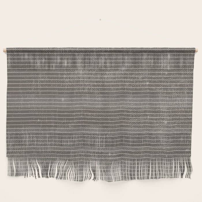 Vintage Pastel Brown Abstract Geometrical Stripes Wall Hanging