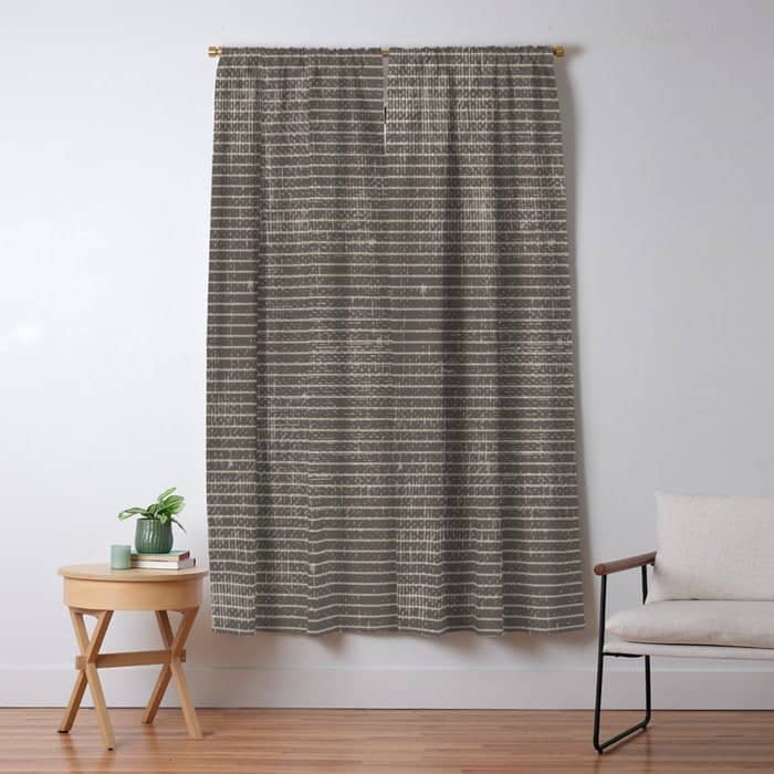 Vintage Pastel Brown Abstract Geometrical Stripes Window Curtain