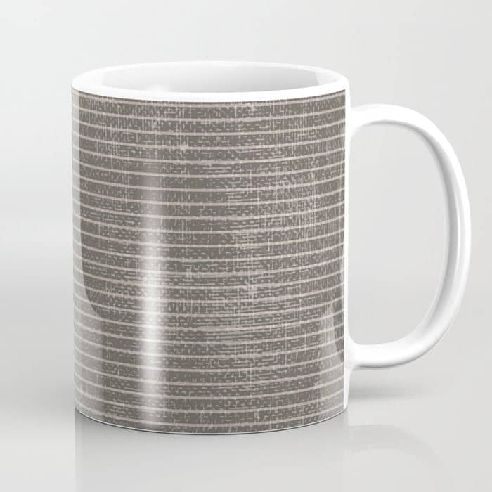 Vintage Pastel Brown Abstract Geometrical Stripes Coffee Mug