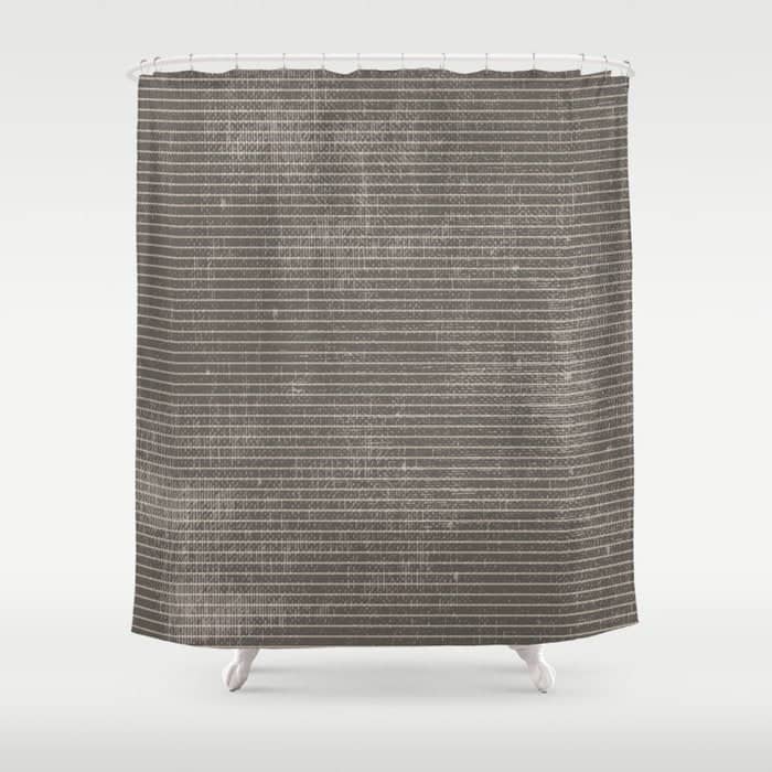 Vintage Pastel Brown Abstract Geometrical Stripes Shower Curtain