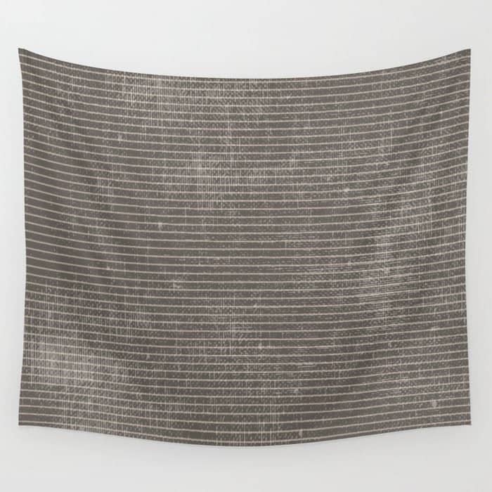 Vintage Pastel Brown Abstract Geometrical Stripes Wall Tapestry