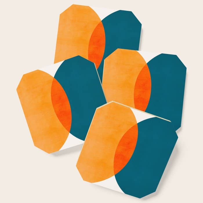 Mid Century Eclipse / Abstract Geometric Coaster