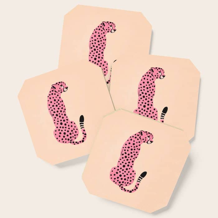 The Stare: Peach Cheetah Edition Coaster