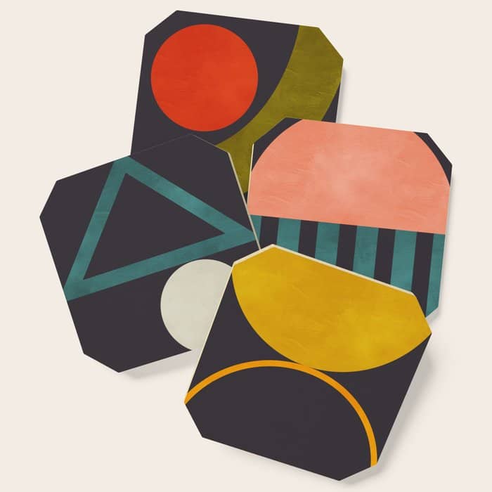 Mid Century Bauhaus Geometry Abstract 2020 Coaster
