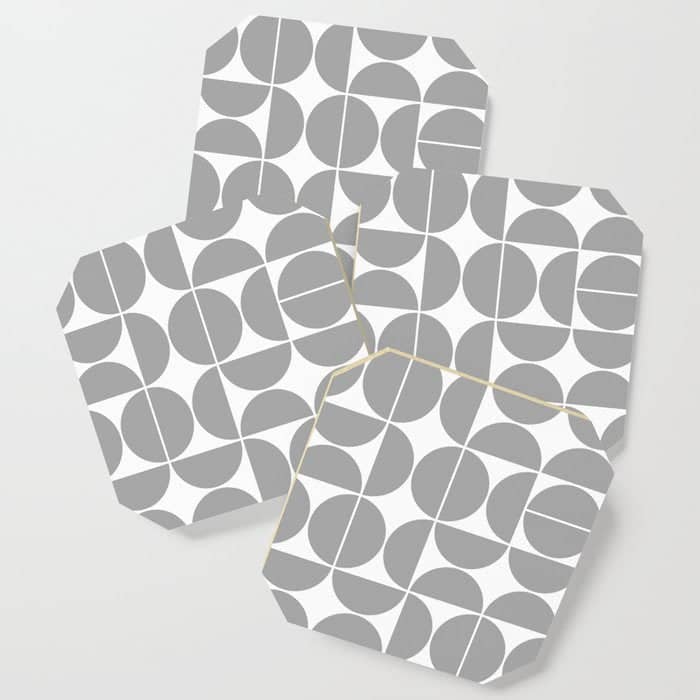 Mid Century Modern Geometric 04 Grey Coaster
