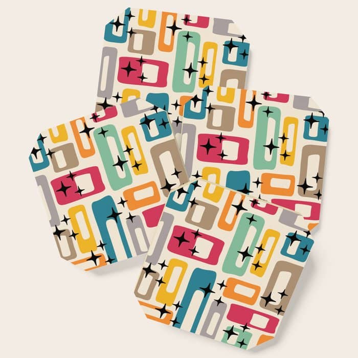 Mid Century Modern Abstract Pattern 242 Mid Mod Googie Coaster