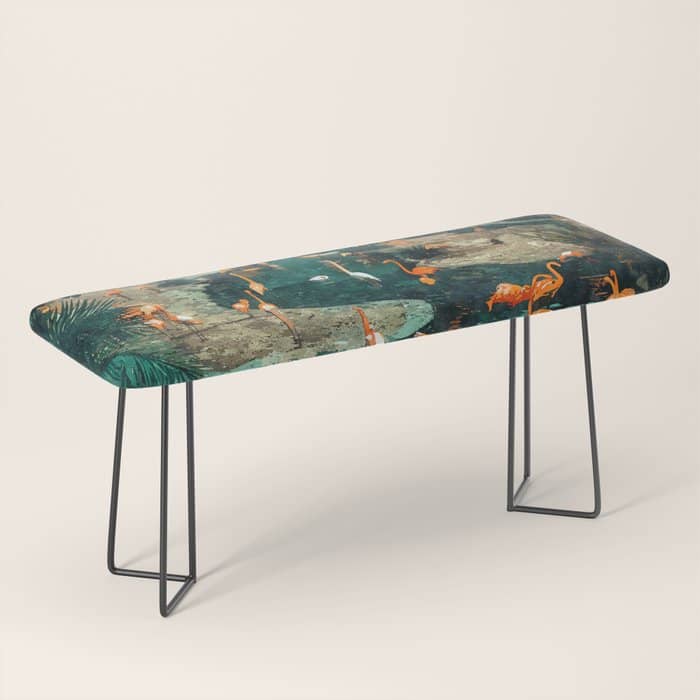 Flamingo Creek #Flamingo #Tropical #Illustration Bench