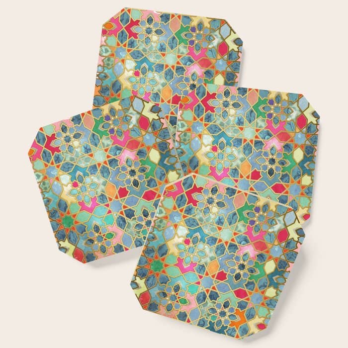 Gilt & Glory - Colorful Moroccan Mosaic Coaster