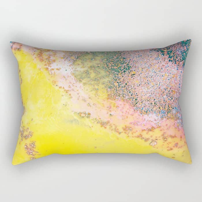 Random Bliss, Abstract Graphic Digital Art, Resin Art Painting Colorful Eclectic Bohemian Rectangular Pillow