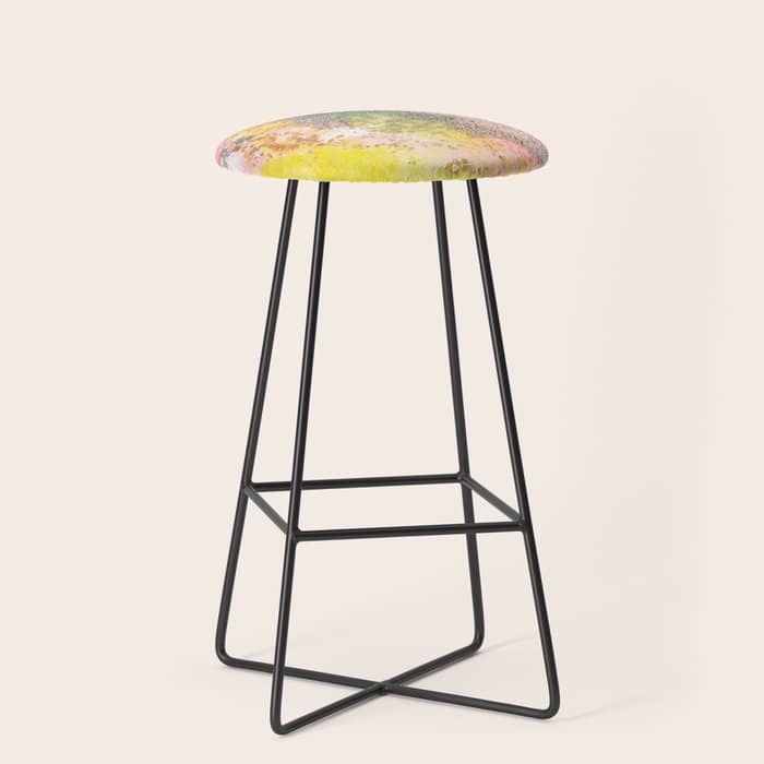 Random Bliss, Abstract Graphic Digital Art, Resin Art Painting Colorful Eclectic Bohemian Stool