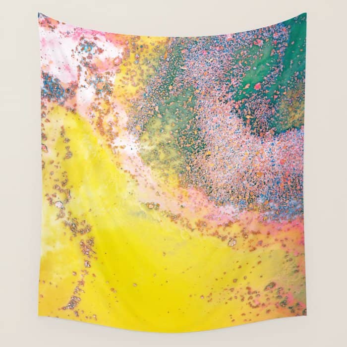 Random Bliss, Abstract Graphic Digital Art, Resin Art Painting Colorful Eclectic Bohemian Wall Tapestry