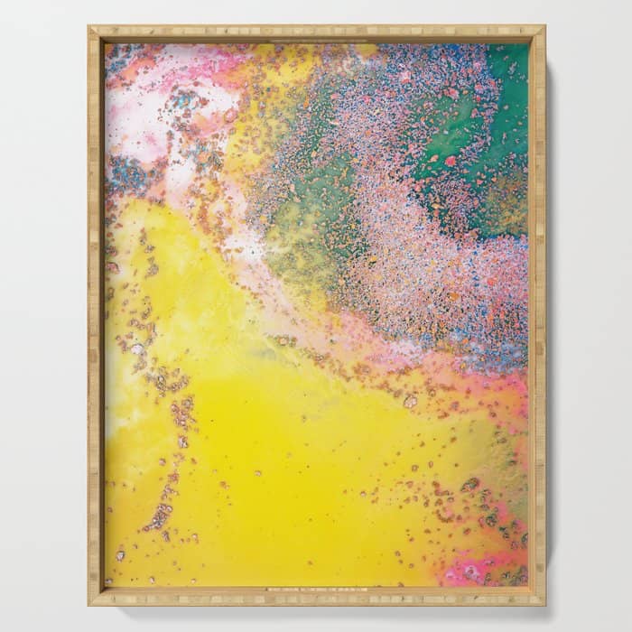 Random Bliss, Abstract Graphic Digital Art, Resin Art Painting Colorful Eclectic Bohemian Serving Tray
