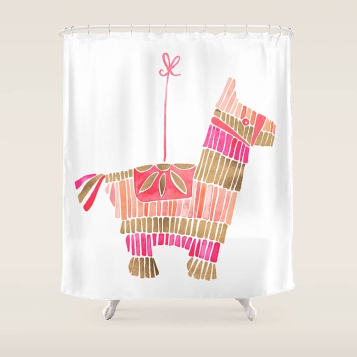 Mexican Donkey PinìAta - Pink & Rose Gold Palette Shower Curtain